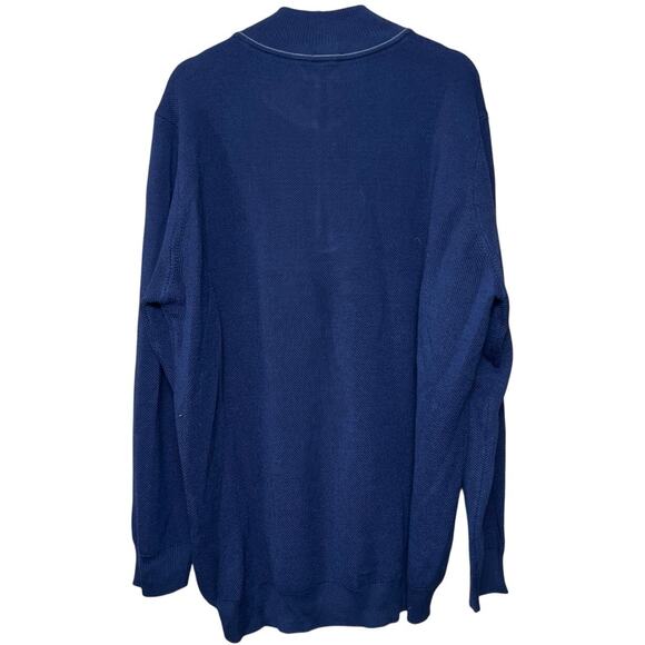 Teodor 3XL Merino Wool Quarter Zip Blue Men’s Pullover Sweater - Picture 2 of 7